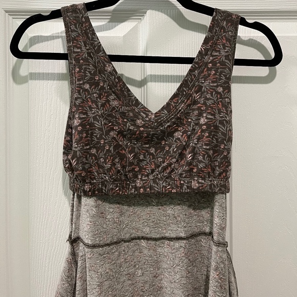 Pact Women's Organic Double V-Neck Tank Dress Cotton Fit & Flare in Floral (XS) - Picture 8 of 10